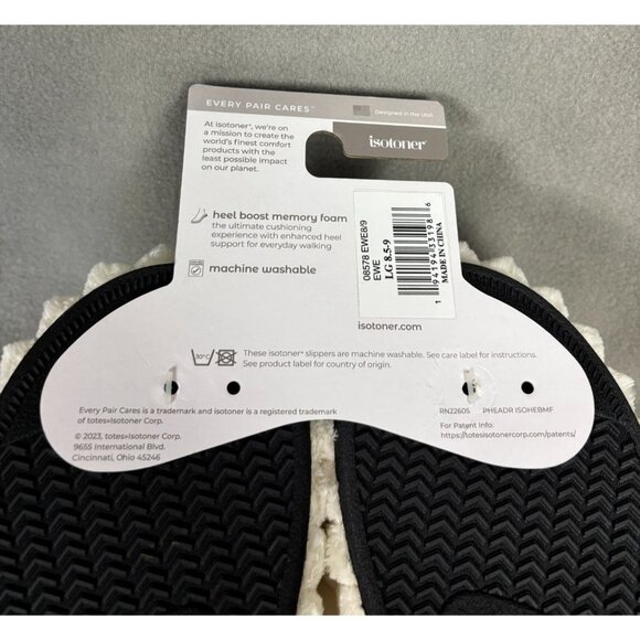 Isotoner Signature Women's Margo Memory Foam Spa Hoodback Slippers Lg 8.5-9 NWTs - Picture 7 of 8